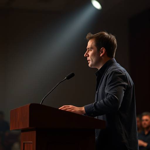 Una persona che appare nervosa e insicura mentre cerca di parlare in pubblico.